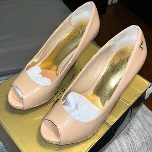 Nude Thalia Sodi Open Toe Heels